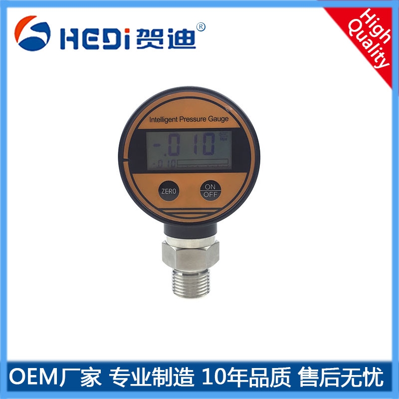 廣東HDB108電池數字壓力表應用于電池供電，設備計量?jì)x器等-賀迪工廠(chǎng)定做